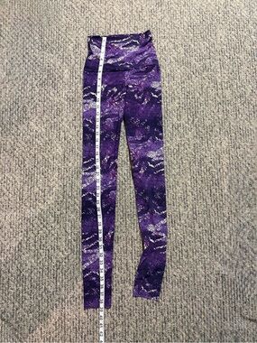Emily Hue Purple Patterned High-Waist Leggings